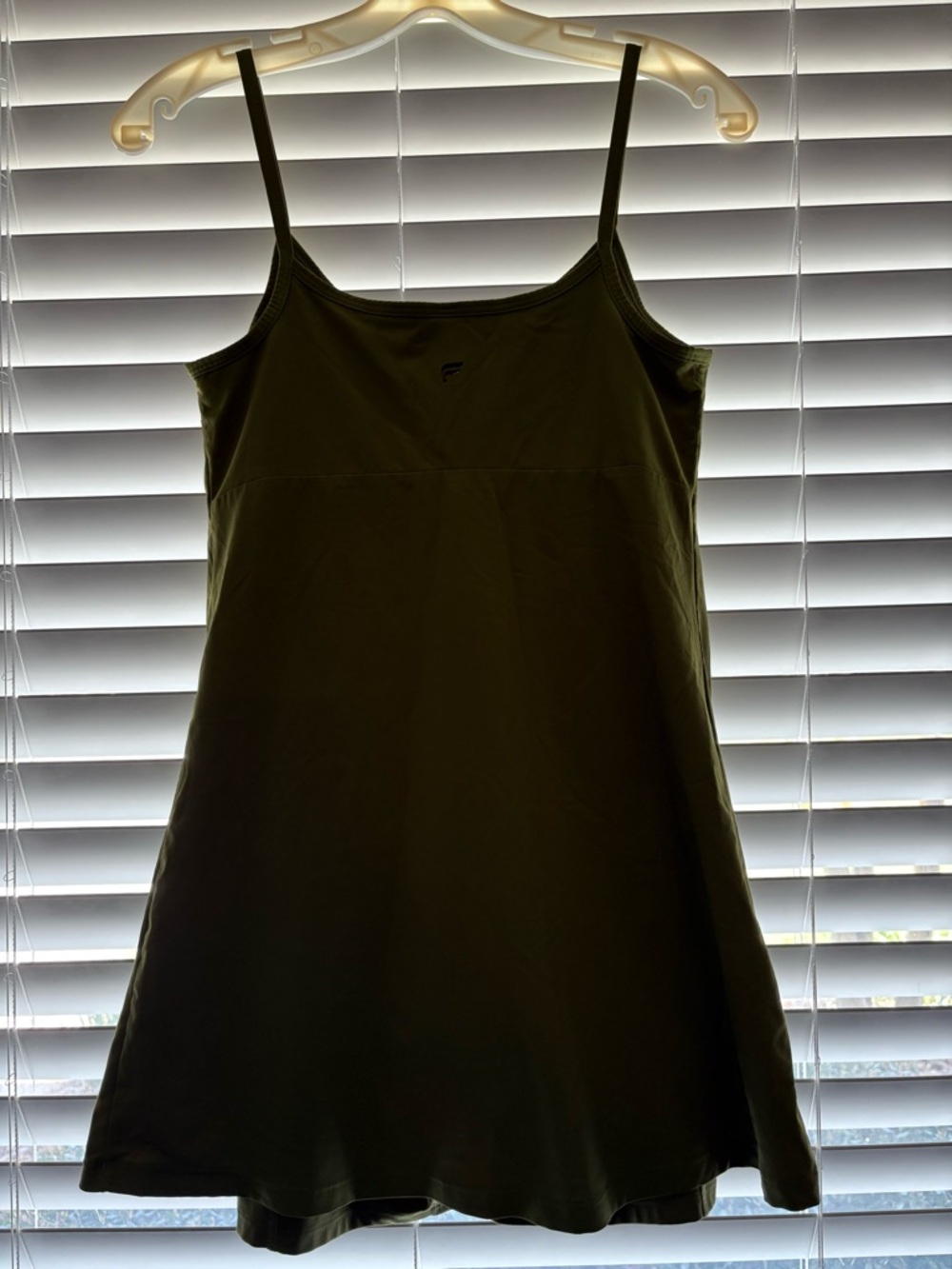 Fabletics Olive Green Active Dress with Spaghetti Straps